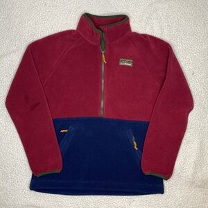 L.L. Bean Mountain Classic Colorblock 1/2 Zip Fleece Pullover: Size Extra Large